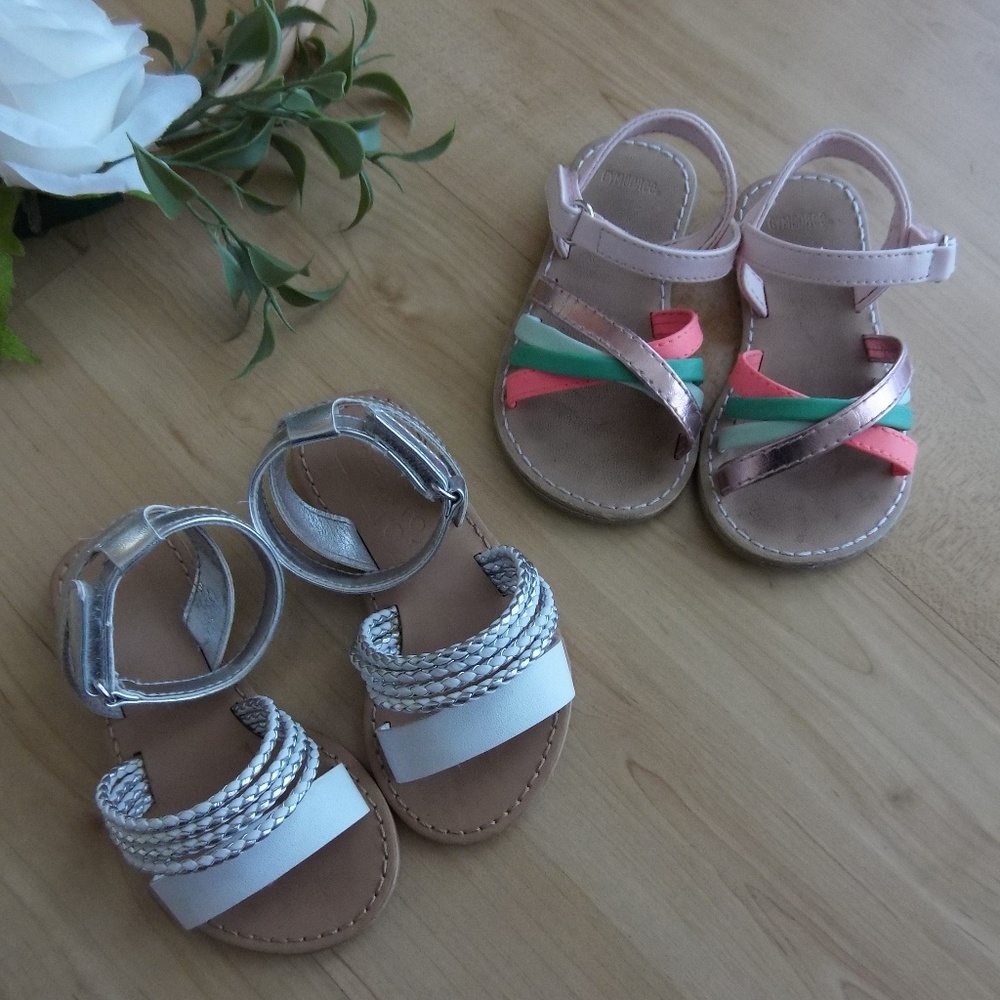 Gymboree Crazy8 Sandals Bundle Of 2 Pairs Strappy